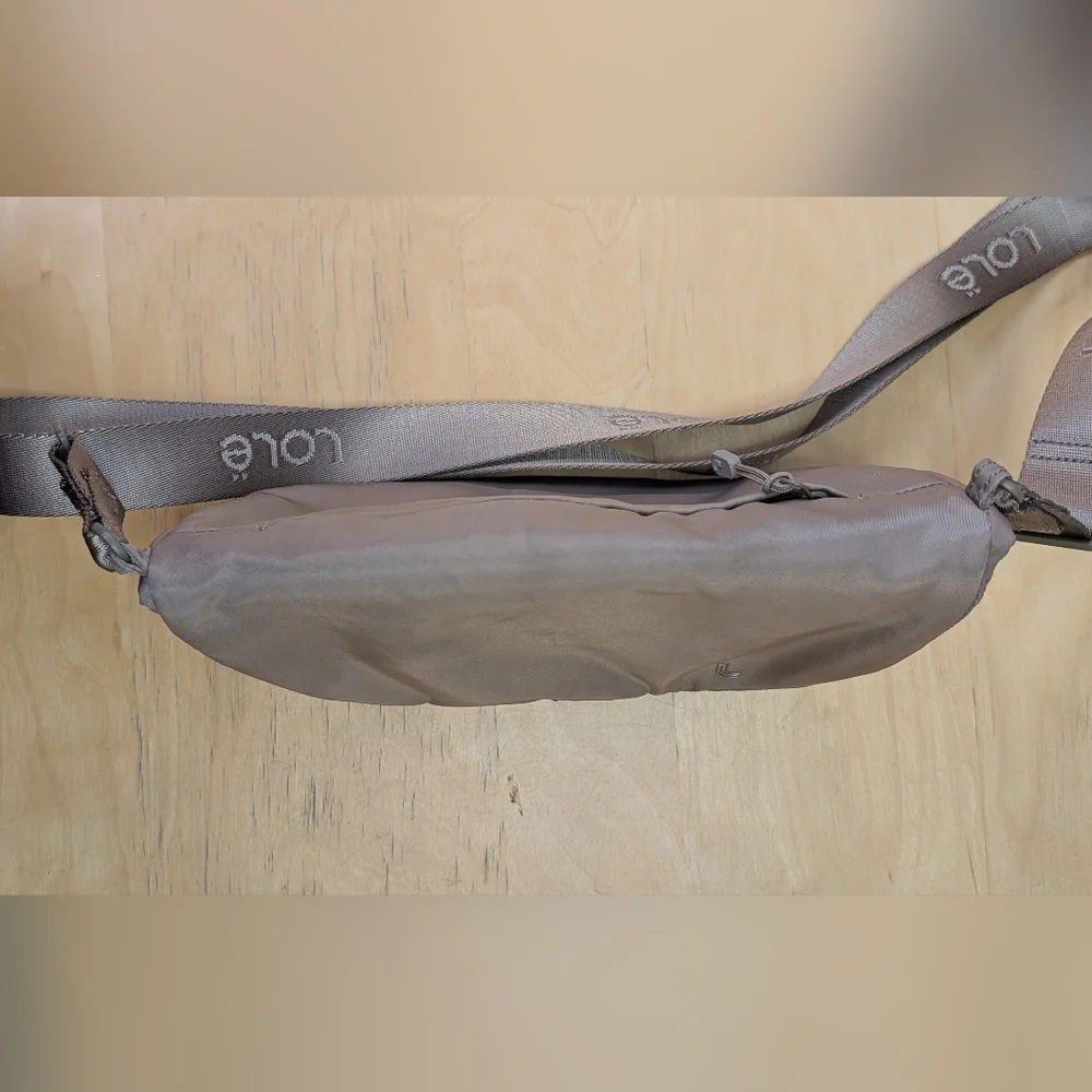 Lolë | Lole Lily Nylon Crossbody Fold-over Crescent Bag, Beige / Taupe - Picture 10 of 16